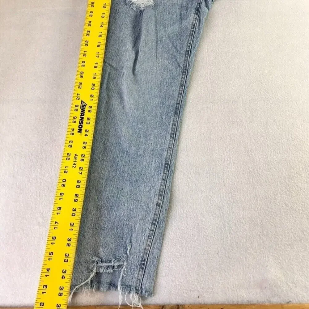 Aeropostale Mom Jean Womens  8 Reg High Rise Denim Distressed Destroyed Ripped